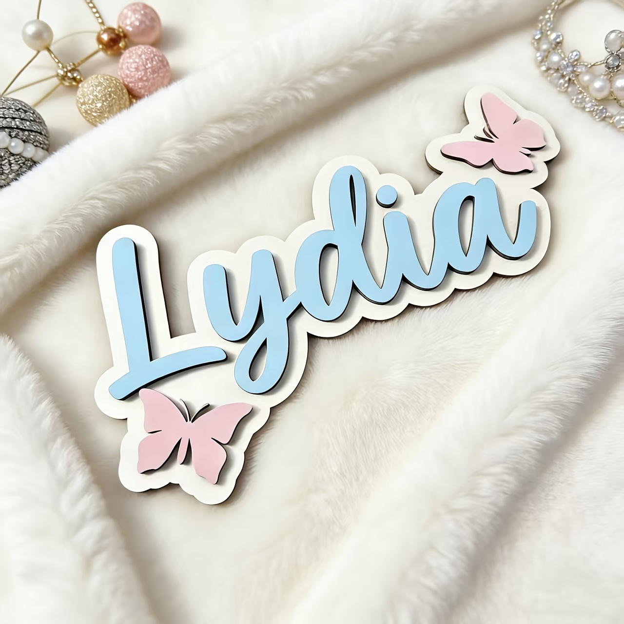 Baby Nursery Letters - Персонализированная табличка с именем и сине-розовыми