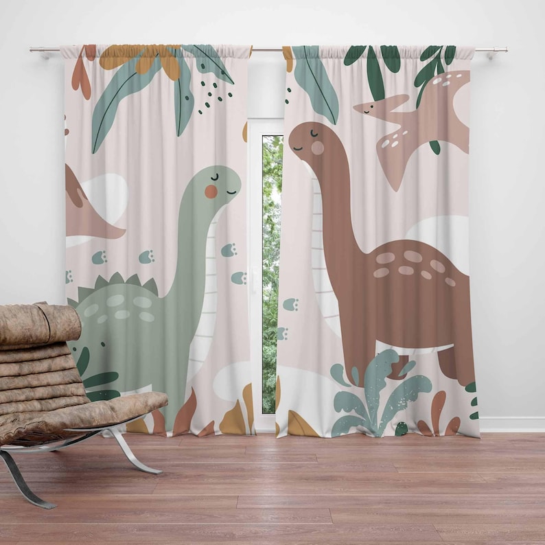 Blackout Curtain Nursery - Детские шторы с динозавром, детские шторы
