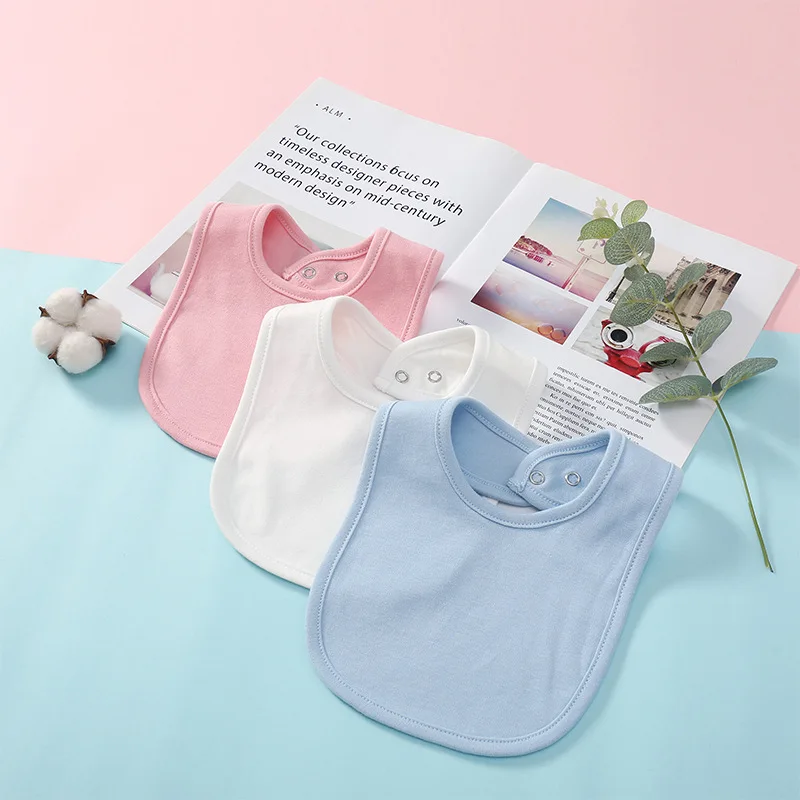 Baby Nursery Things - Детский однотонный хлопковый нагрудник для младенцев
