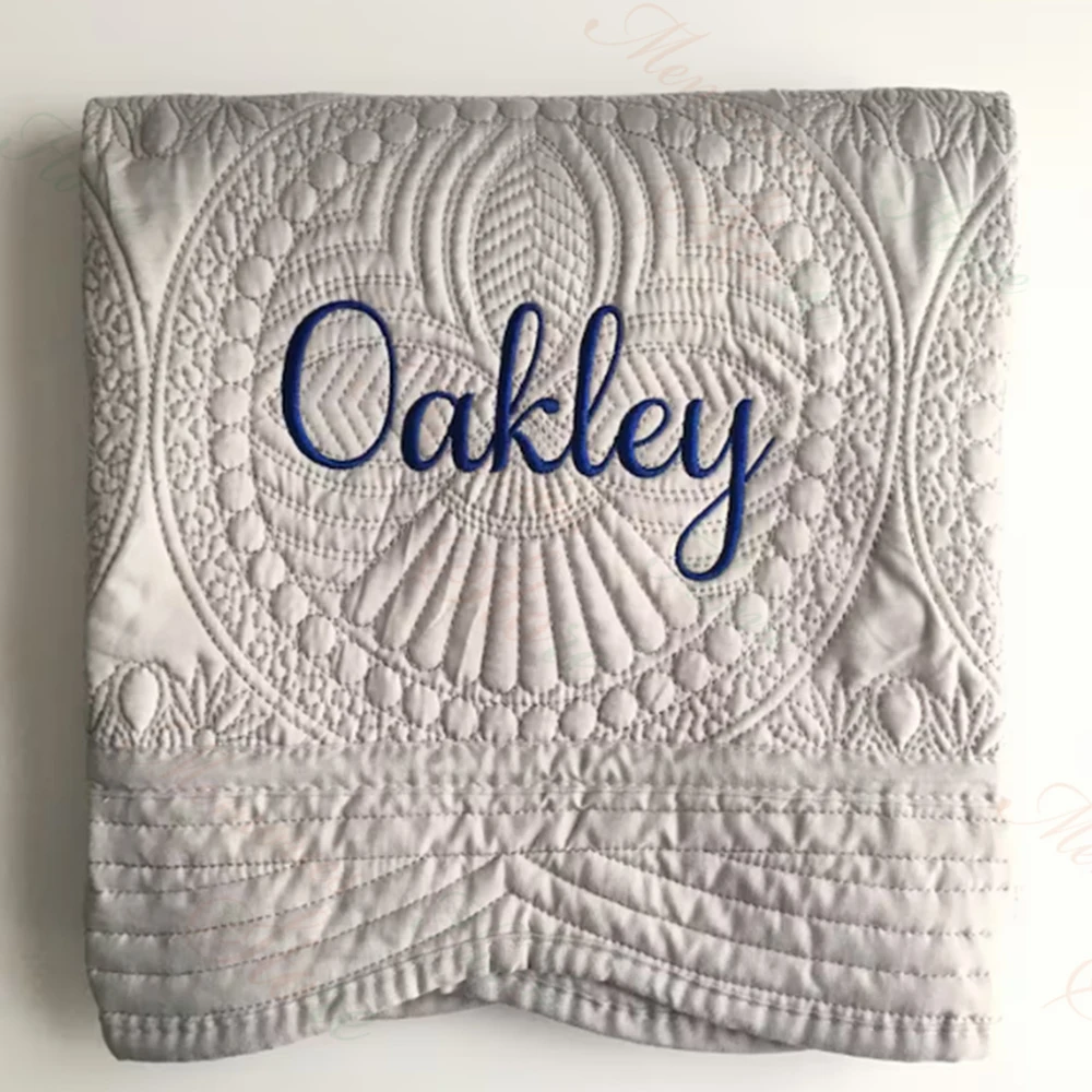 Baby Boy Nursery Quilt - Вышитые именные Детские стеганые одеяла, персонализированное