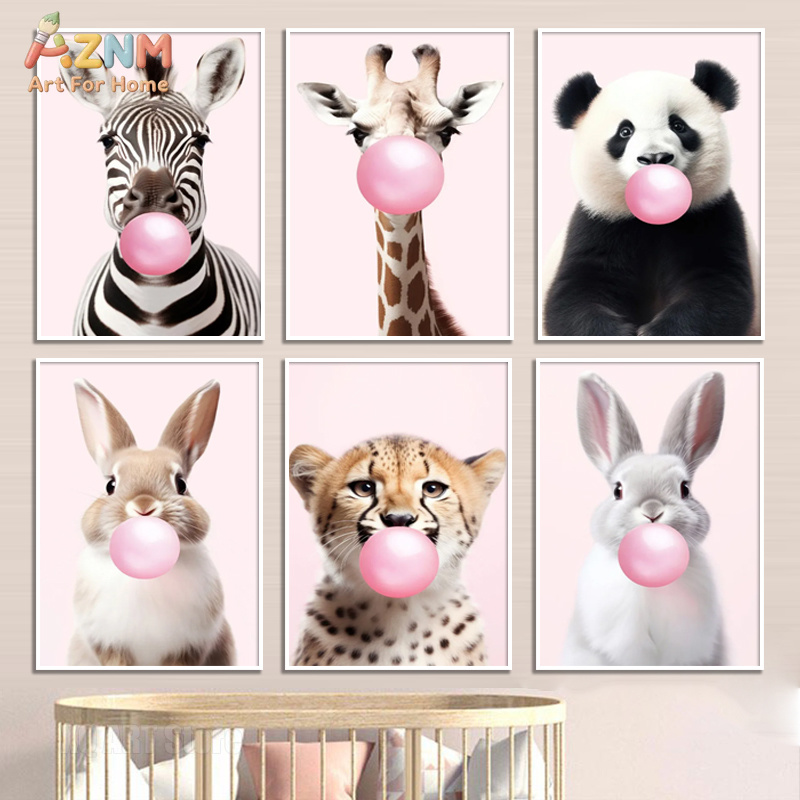 Милый розовый постер с пандой, – обзор и цена Baby Nursery Room