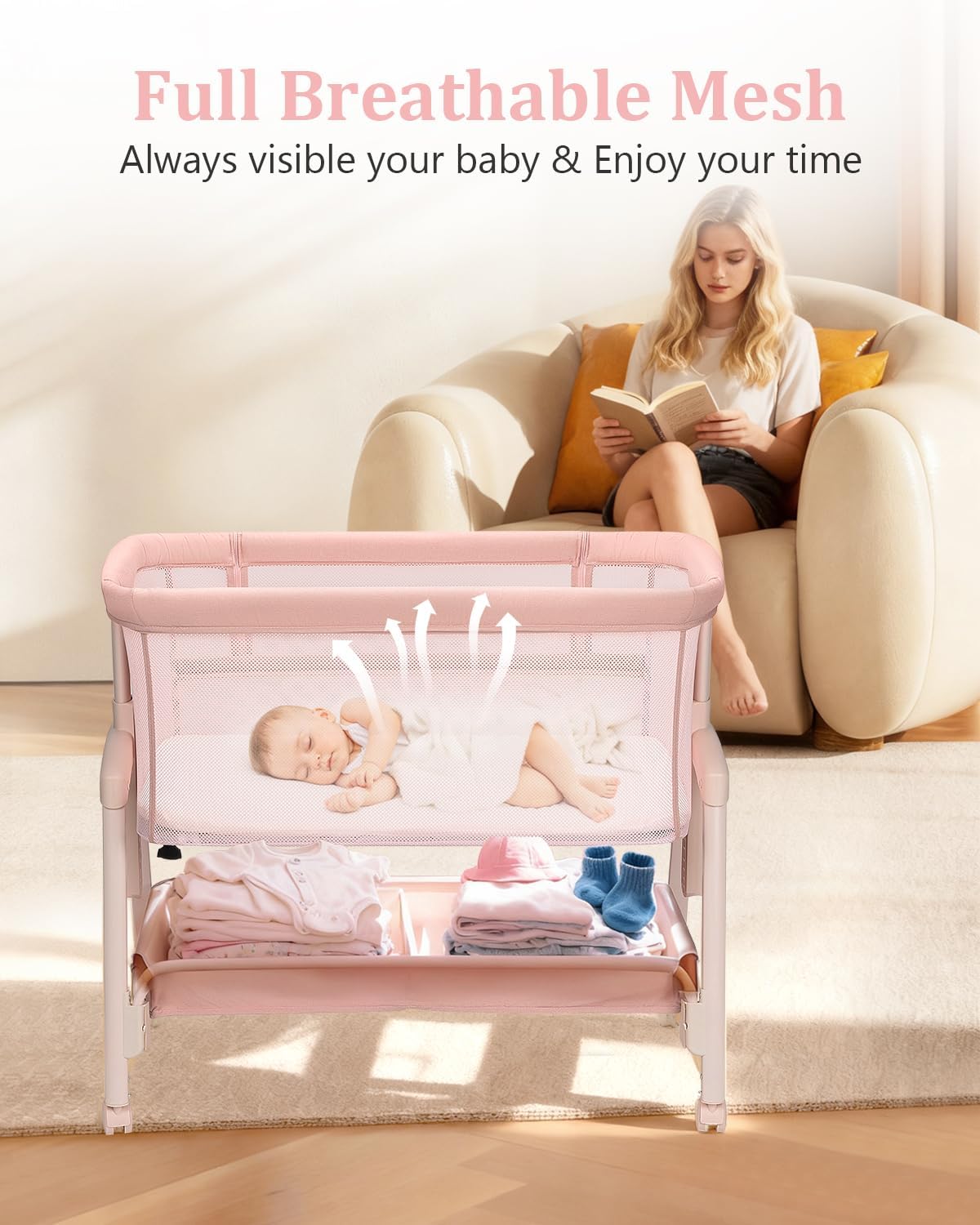 Детская люлька-кроватка 3 в 1  – обзор и цена Bassinet Bedside Sleeper