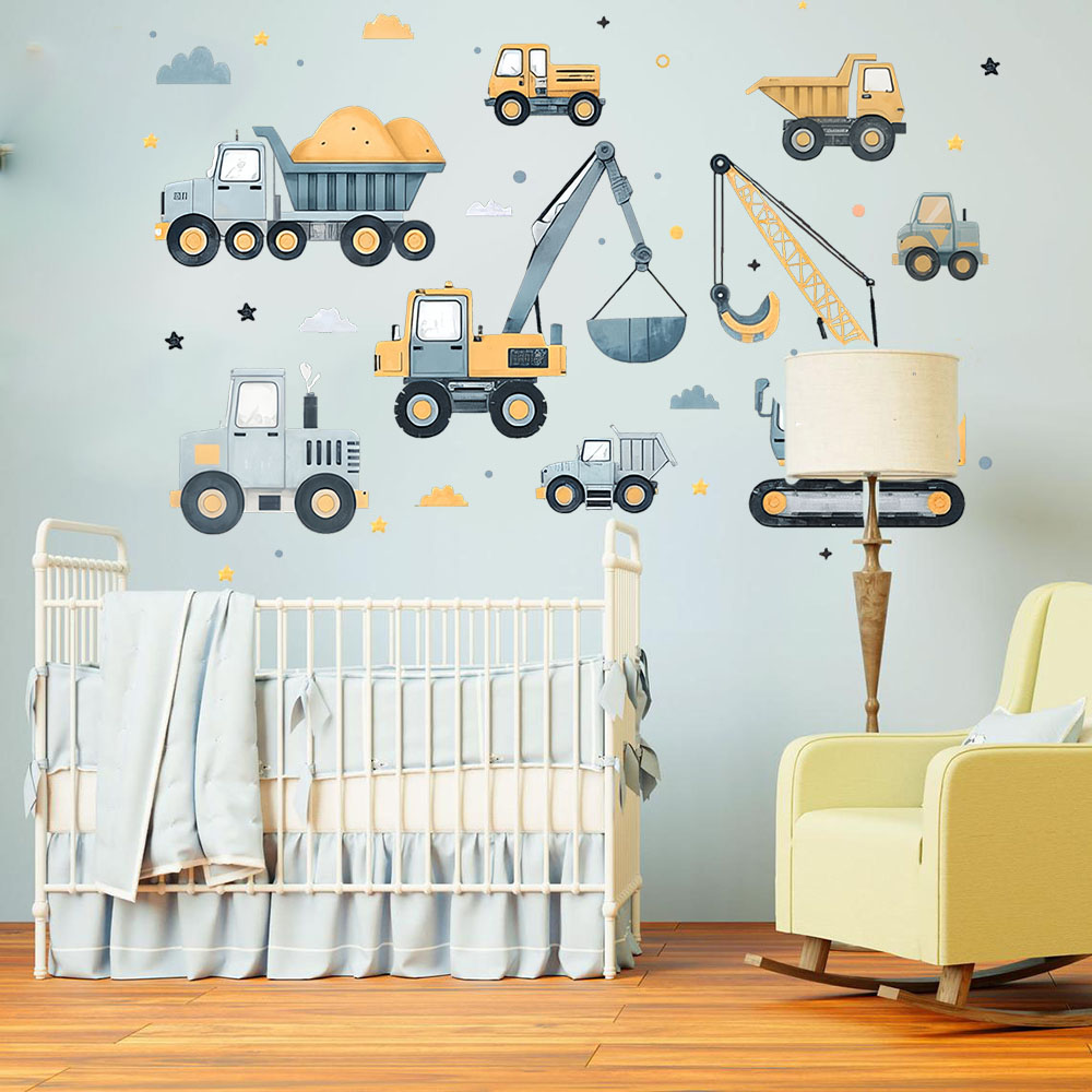 Набор автомобилей-экскаваторов – обзор и цена Baby Nursery Wall Decals