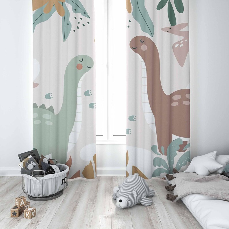 Детские шторы с динозавром, де – обзор и цена Blackout Curtain Nursery