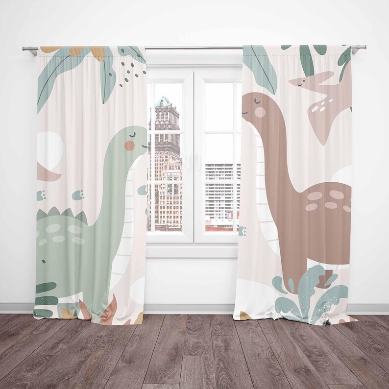 Детские шторы с динозавром, де – обзор и цена Blackout Curtain Nursery