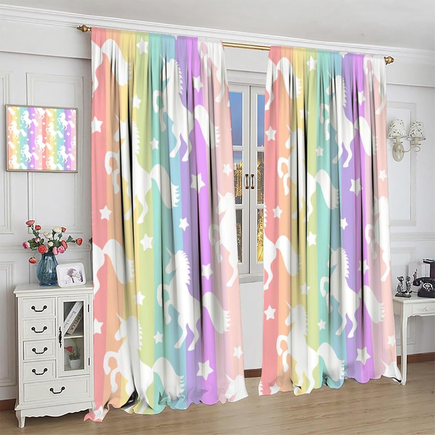 Радужные плотные шторы с едино – обзор и цена Blackout Curtain Nursery