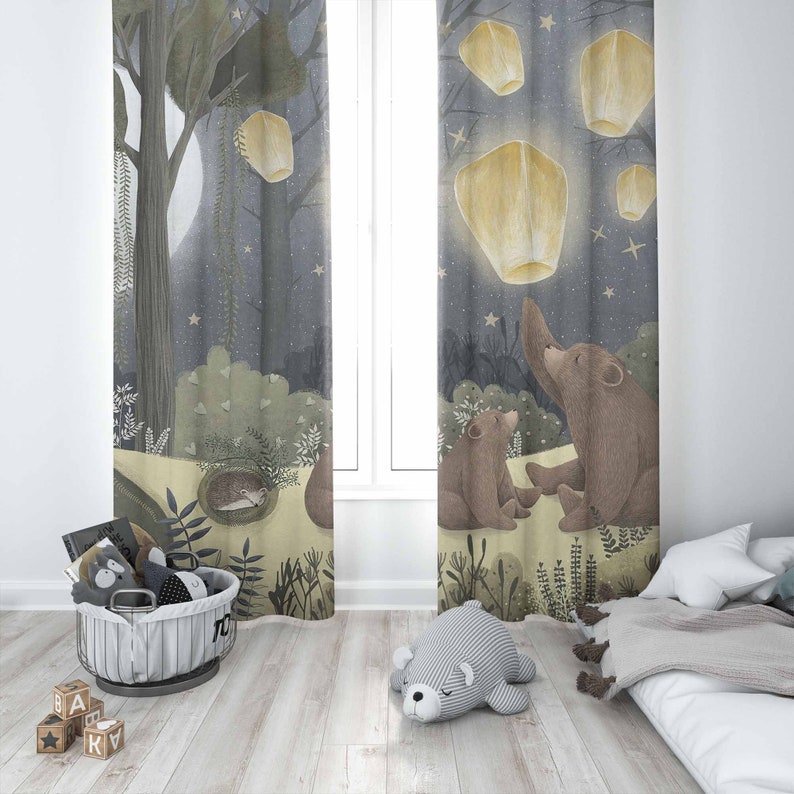 Лесные детские шторы с изображ – обзор и цена Blackout Curtain Nursery