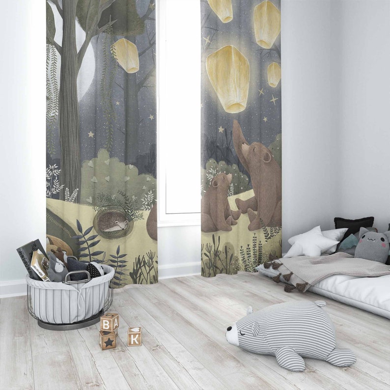 Лесные детские шторы с изображ – обзор и цена Blackout Curtain Nursery
