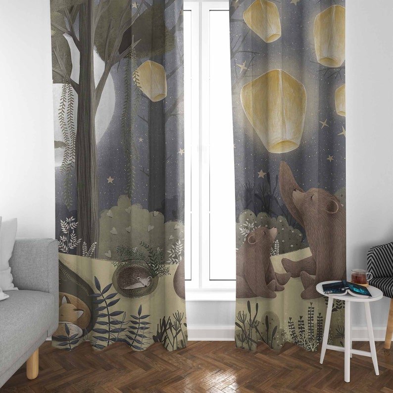 Лесные детские шторы с изображ – обзор и цена Blackout Curtain Nursery