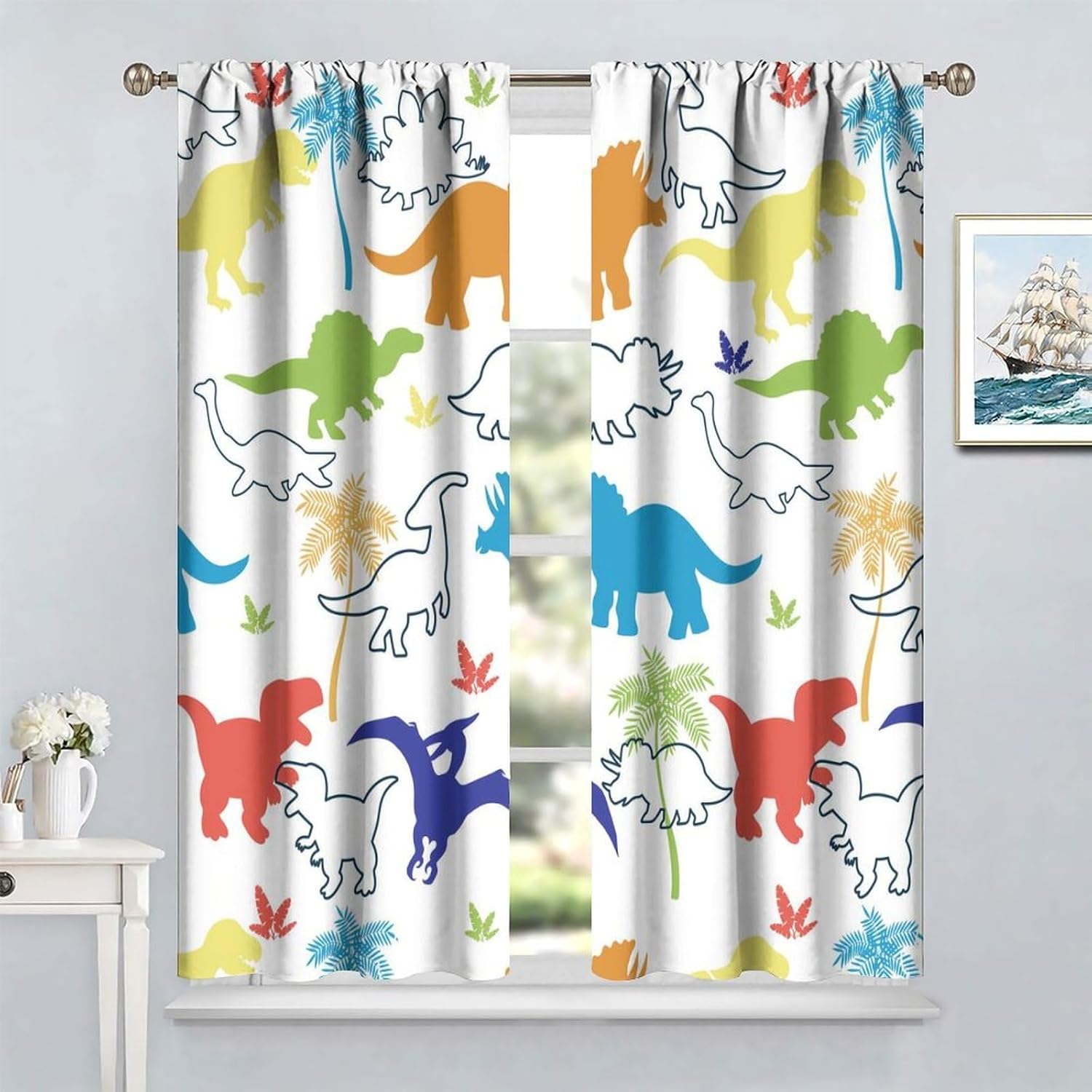 Детские шторы с динозаврами, к – обзор и цена Blackout Curtain Nursery