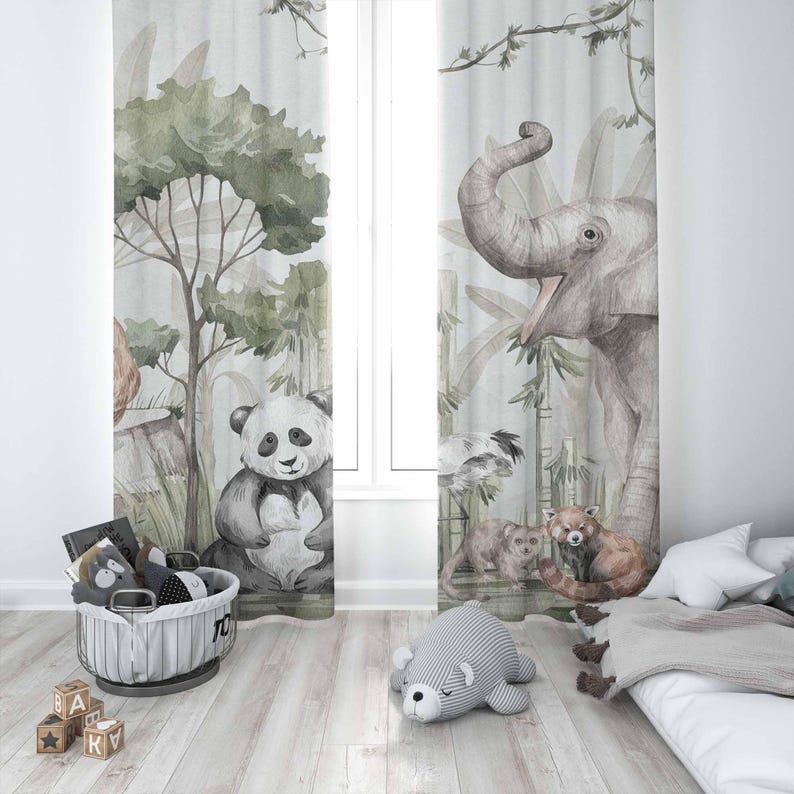 Шторы с животными в стиле сафа – обзор и цена Blackout Curtain Nursery