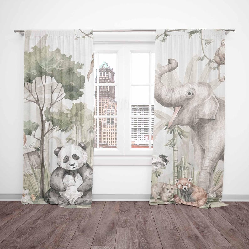 Шторы с животными в стиле сафа – обзор и цена Blackout Curtain Nursery